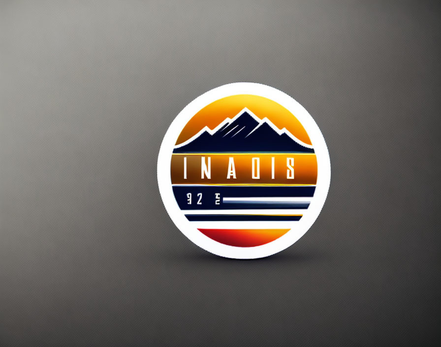 Circular logo with mountain design, "INA018" word, and "92 E" number on textured