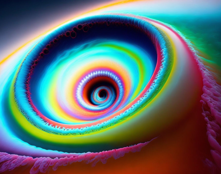 Colorful Swirling Fractal Patterns in Digital Art