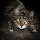 Intricate ornate patterned cat against starry backdrop