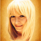 Blonde Woman Smiling in Digital Painting