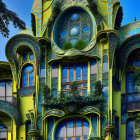 Ornate Art Nouveau Architecture with Green Facade