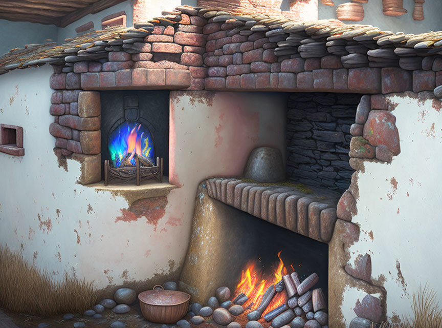 poor farmhouse fireplace