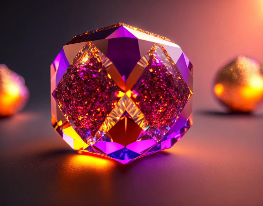 Intricate Radiant Purple Crystal on Dark Background