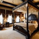 Elegant Bedroom with Canopy Bed and Hardwood Floors