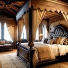 Luxurious Bedroom with Canopy Bed and Elegant Furnishings