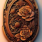 Intricate Floral Motifs on Wooden Panel