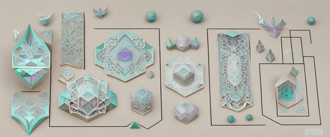 Intricate Geometric Paper Sculptures with Pastel Colors