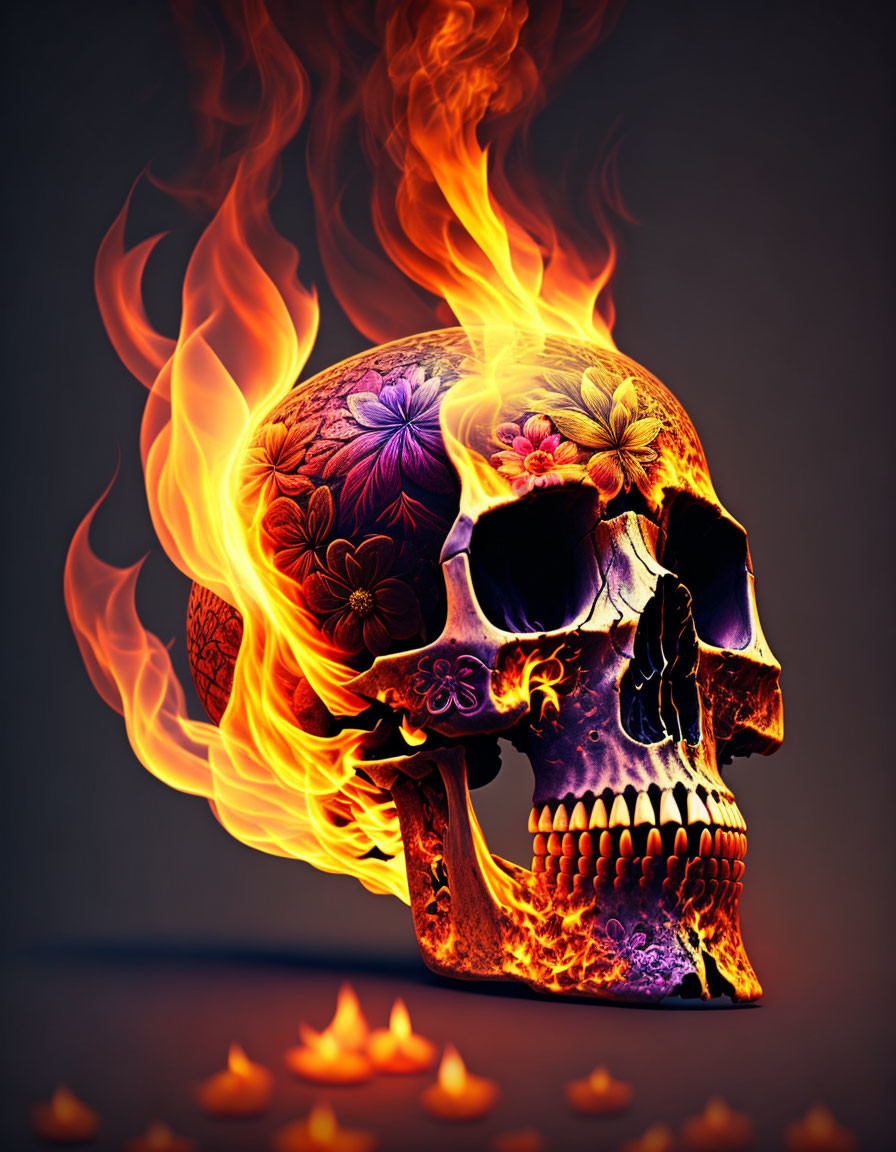 Skull on fire 