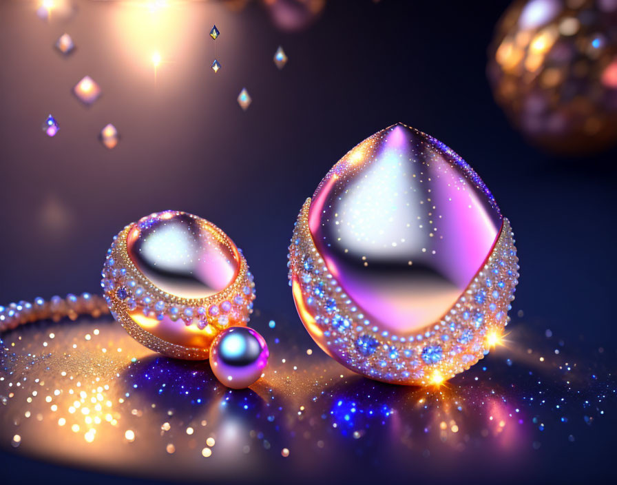 Elegant Pearl Jewelry on Dark Bokeh Background