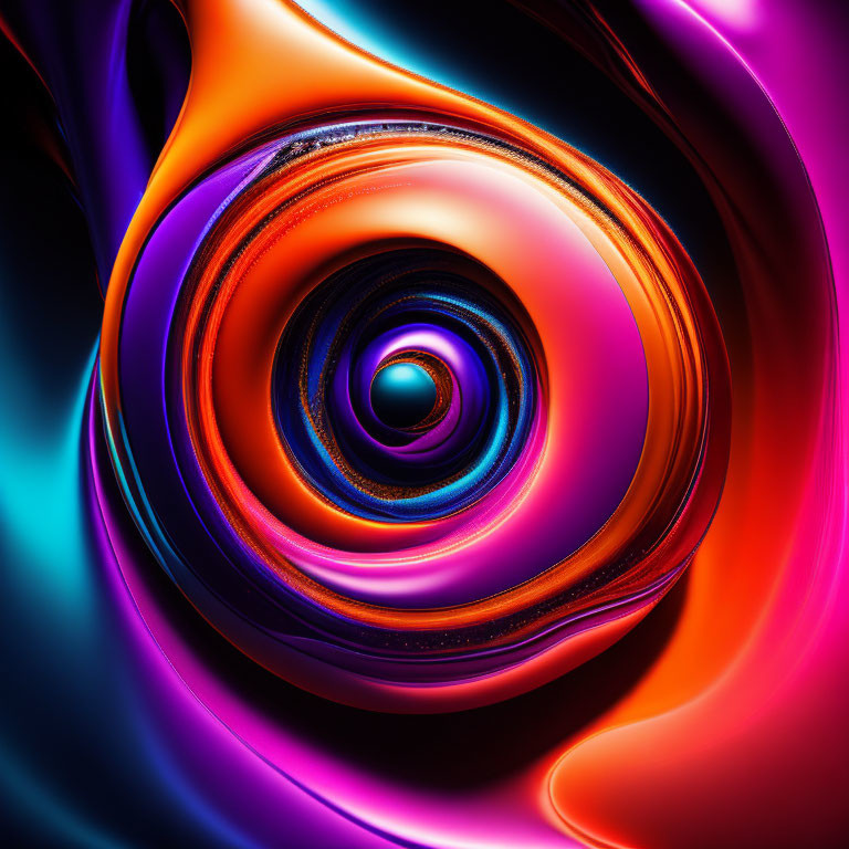 Colorful Abstract Swirl with Metallic Sheen