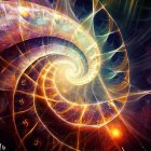 Colorful Fractal Image with Swirling Patterns and Bright Colors