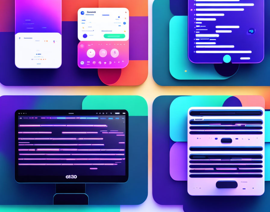 Vibrant Collage of Modern User Interface Designs