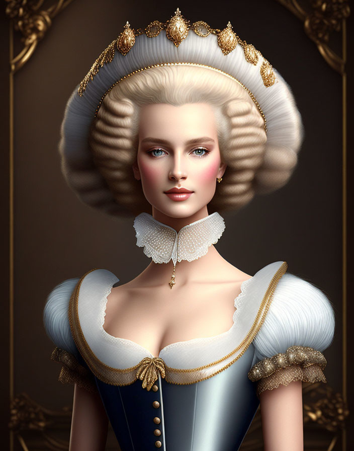 Digital Art: Woman in 18th-Century European Fashion