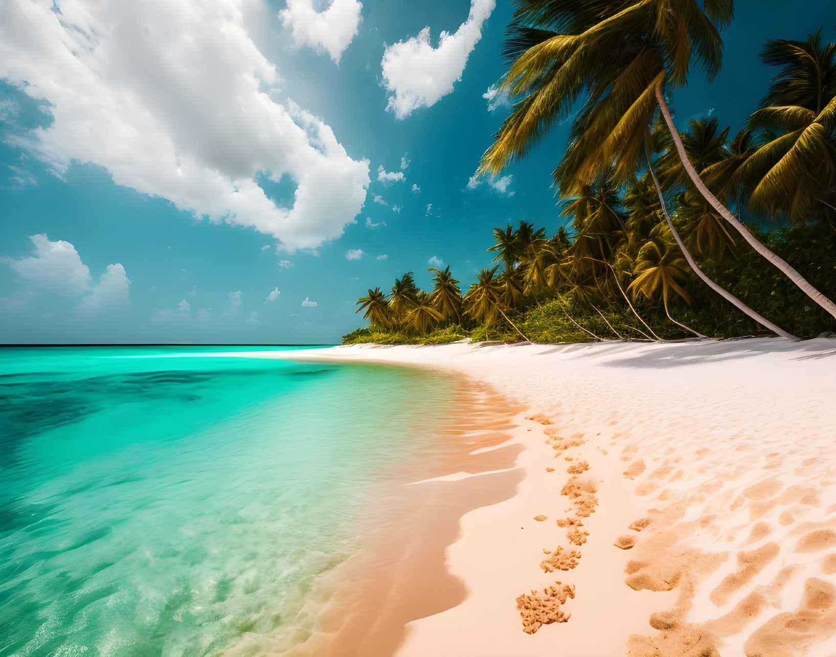 Idyllic Tropical Beach Scene with Turquoise Water