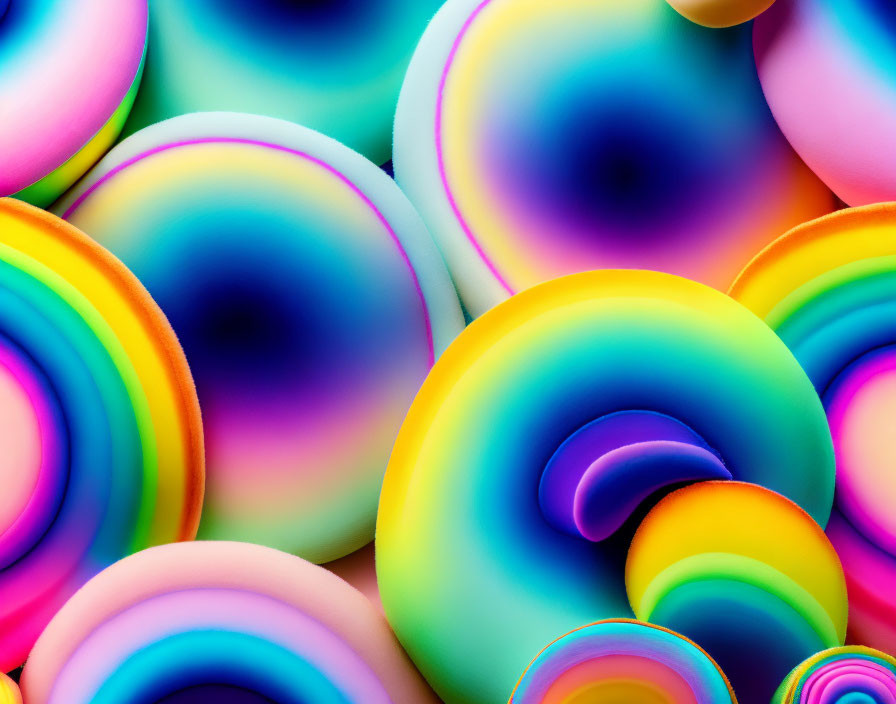 Colorful Swirls with Glossy Texture Resembling Abstract Twisted Candies