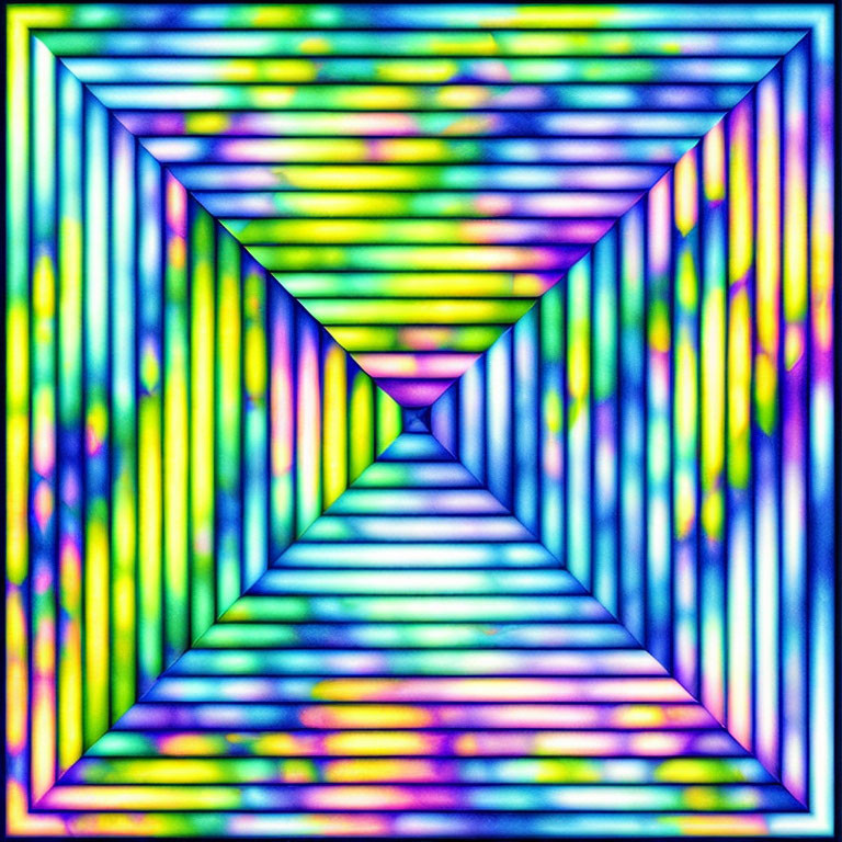 Colorful Striped Spiral Pattern with Psychedelic Tunnel Effect