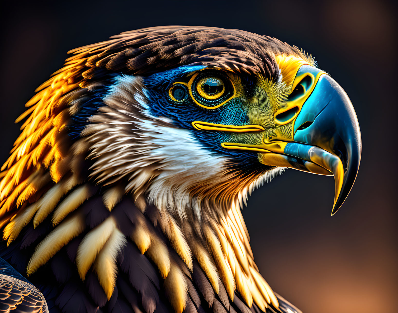 Majestic eagle with sharp eyes and detailed plumage