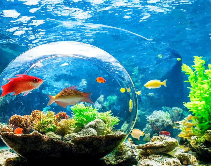 Colorful Fish in Vibrant Underwater Scene