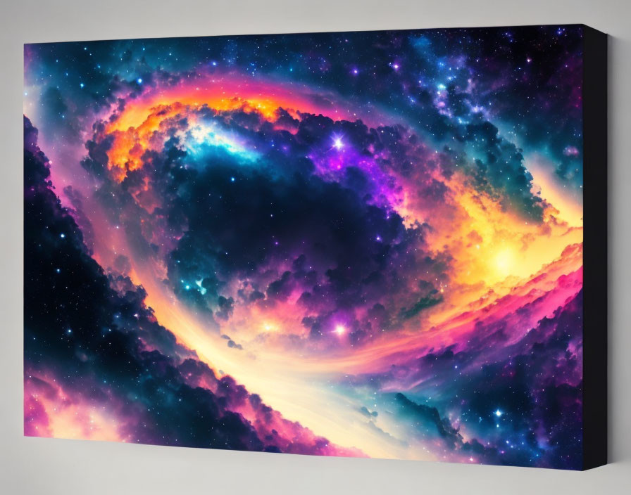 Colorful Nebula Canvas Print with Stars in Outer Space