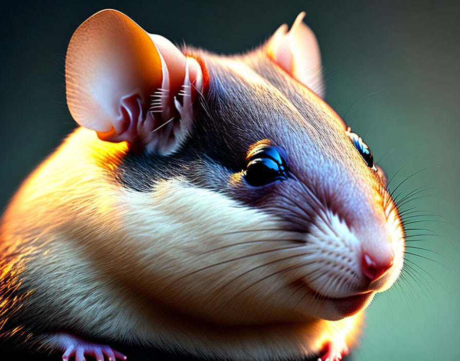 Detailed Close-Up of Realistic Fur Textures on Digital Mouse Artwork