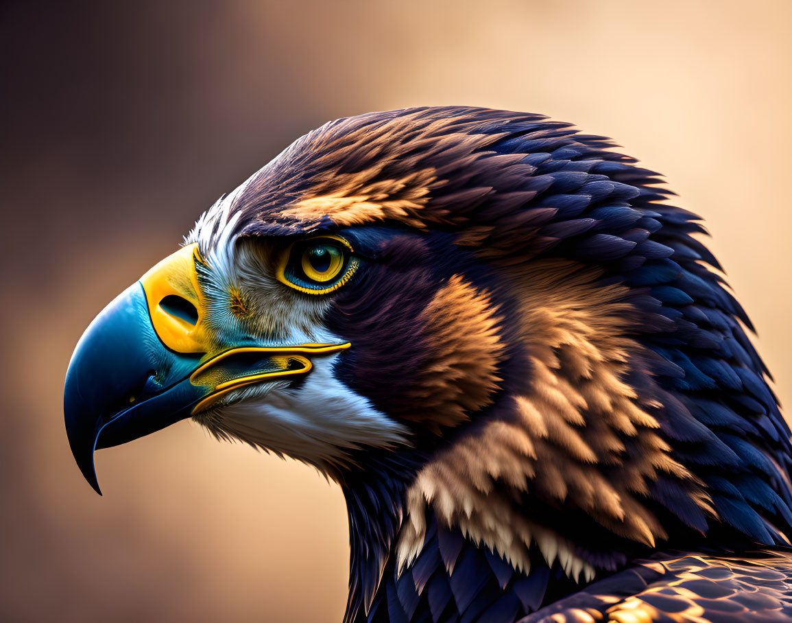 Detailed Close-Up of Majestic Eagle with Sharp Eyes and Powerful Beak