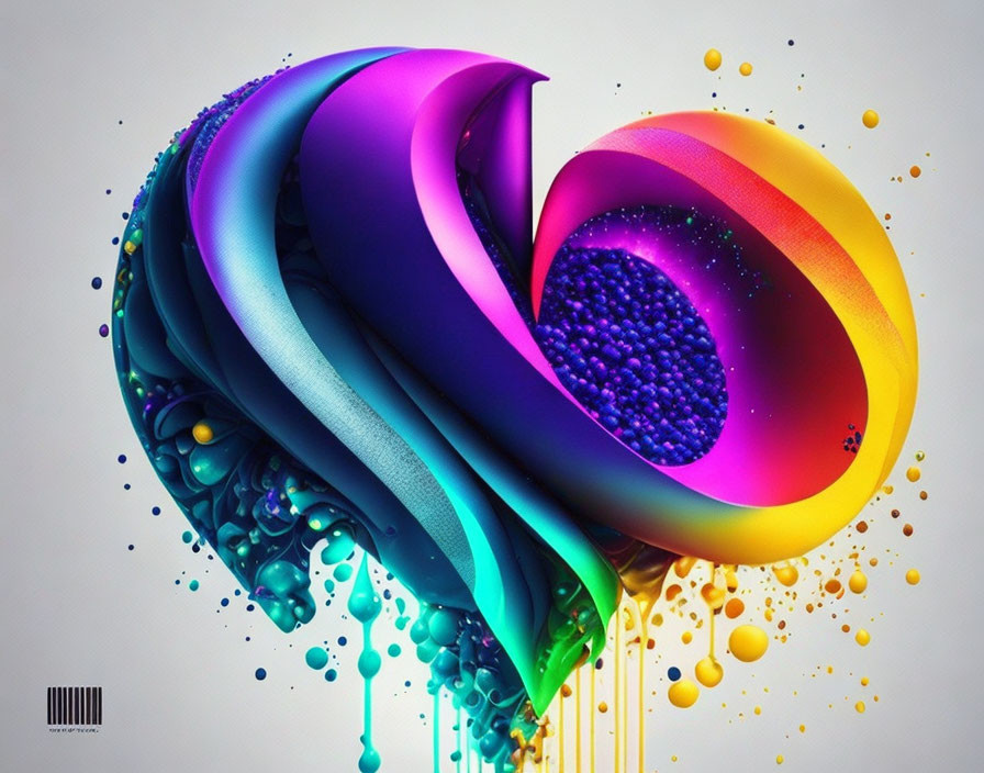 Colorful Abstract Artwork: Fluid Shapes in Blue, Purple, and Orange