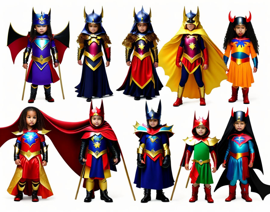 Colorful Superhero Costume Collage Featuring Children