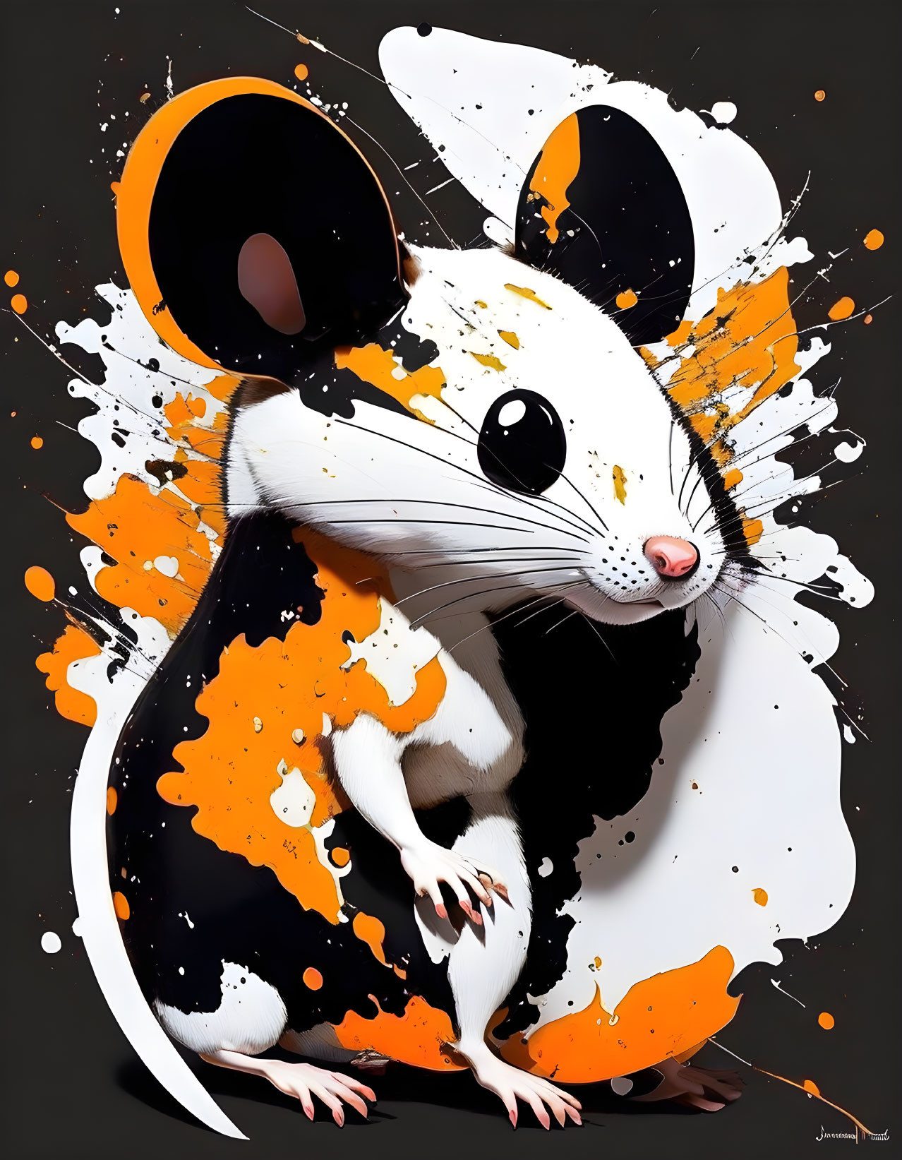 Orange and Black Mouse 