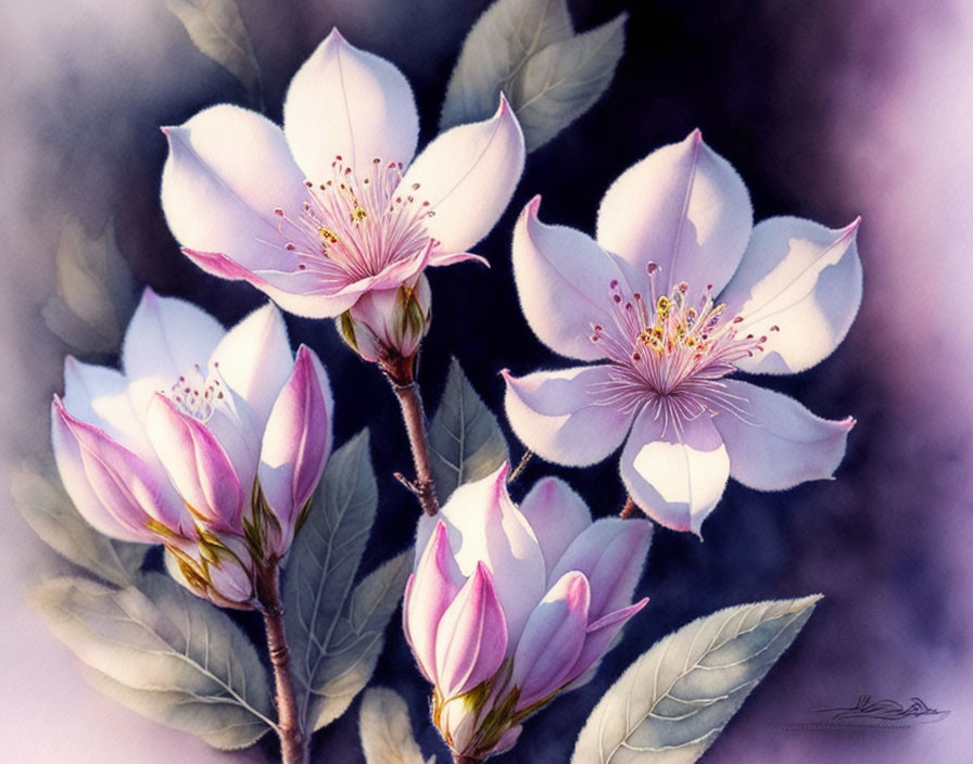 Delicate Cherry Blossom Bouquet in Soft Pink and White