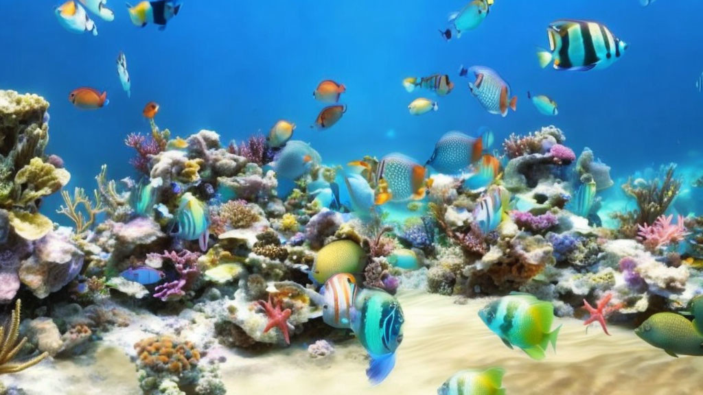 Colorful Tropical Fish in Vibrant Coral Reef