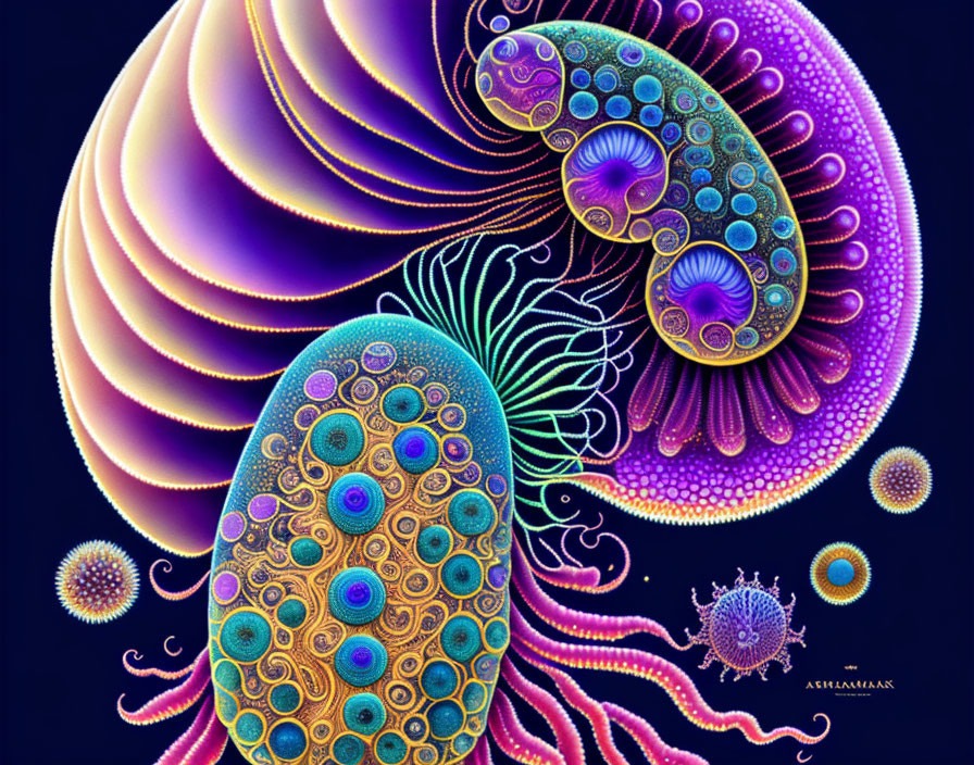 Colorful Abstract Digital Art with Fractal Patterns