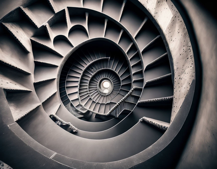 Abstract Spiral Staircase with Central Light Source