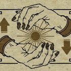 Vintage Style Illustrated Playing Card: Handshake Artwork