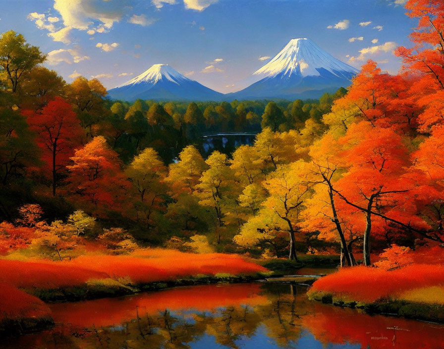 Autumn in a Japanese forest