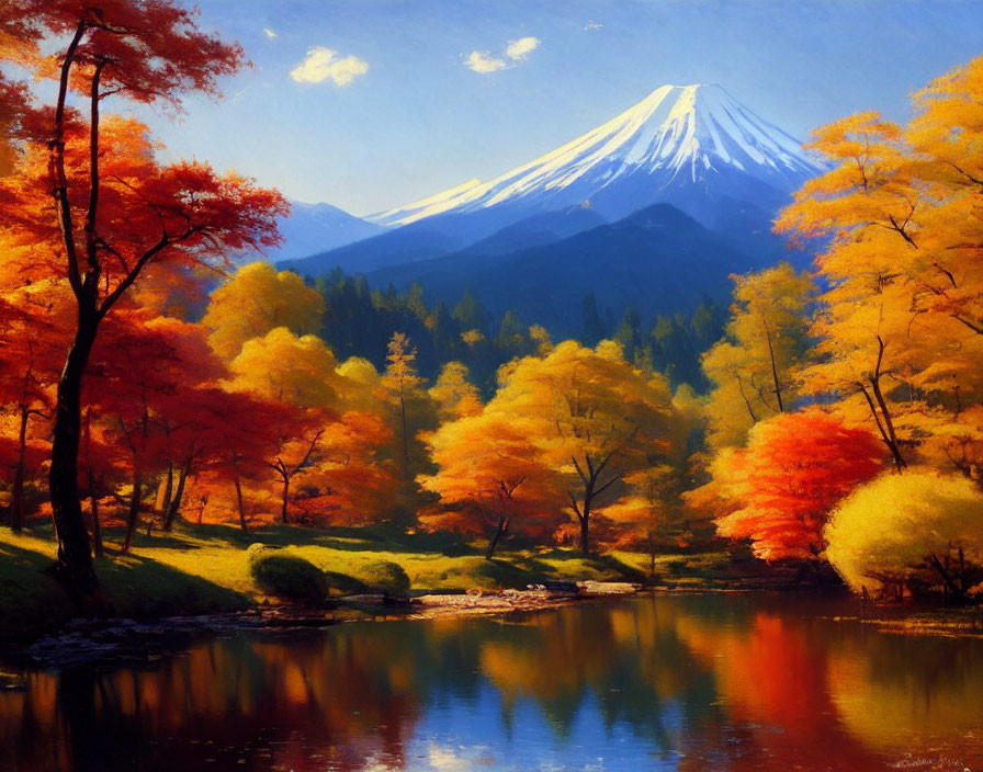 Autumn in a Japanese forest 