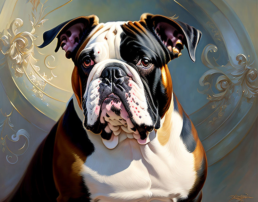 Detailed Brindle and White Boxer Dog Portrait with Soulful Eyes