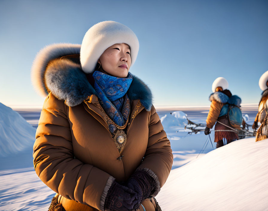 Person in Winter Clothing Standing in Snowy Landscape