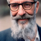 Elderly Man Portrait with White Beard and Glasses