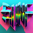 Colorful 3D "SHINE" text on split pink and turquoise background