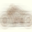 Blurred image of person on motorcycle in motion