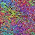 Colorful Psychedelic Mushroom Pattern on Multicolored Background