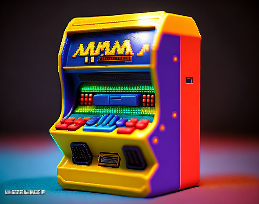 Colorful Mini Arcade Machine with Joystick and Buttons