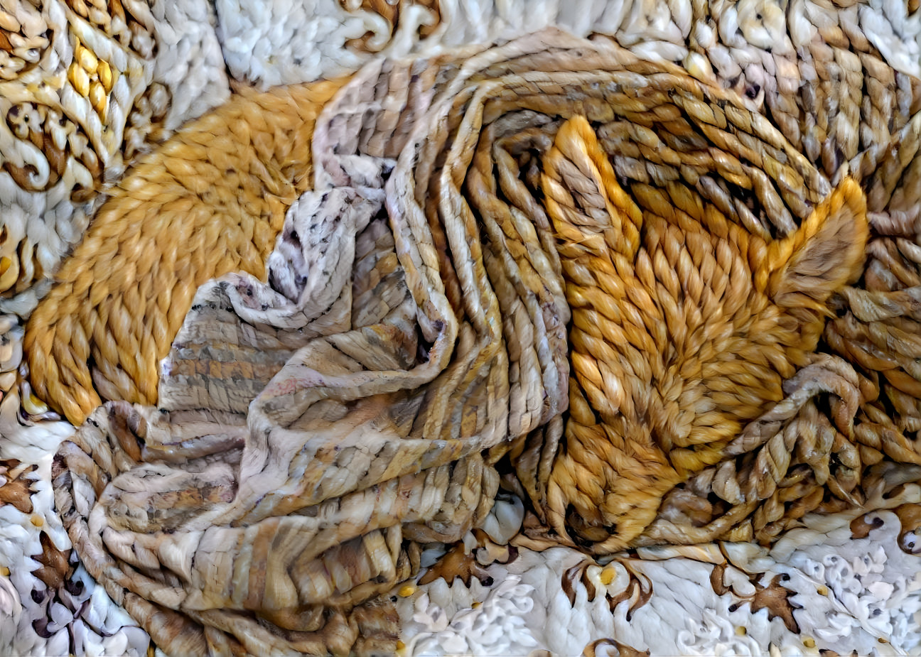 Woven sleeping puppy