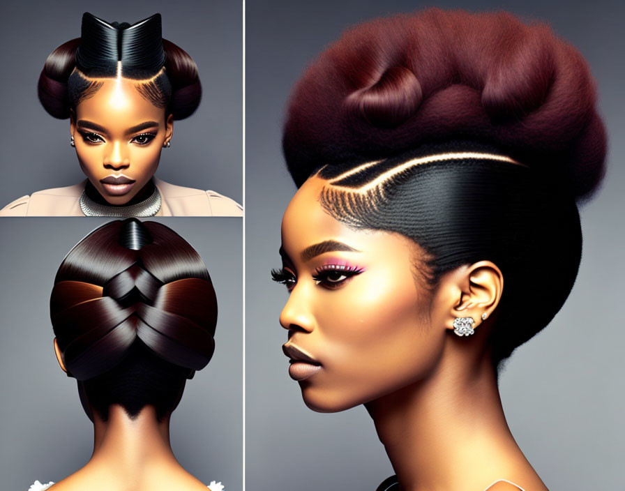 Three Intricate Hairstyles: Sleek Sculptural Updos