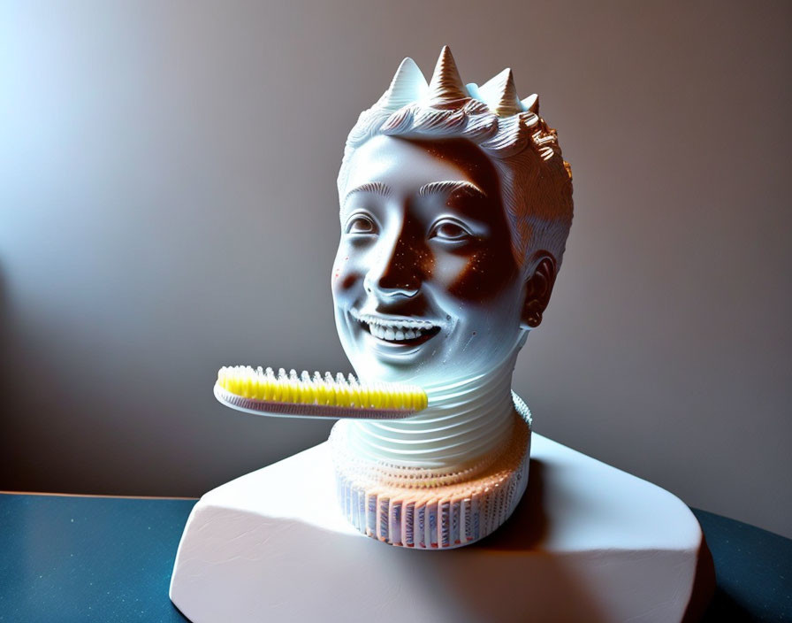 a lifelike sculpture of me made out of old toothpa