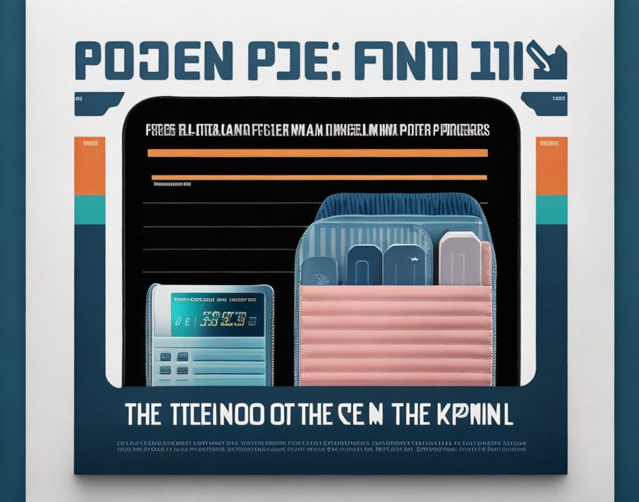 Retro-futuristic design poster with stylized train/bus seats, windows, text, and geometric