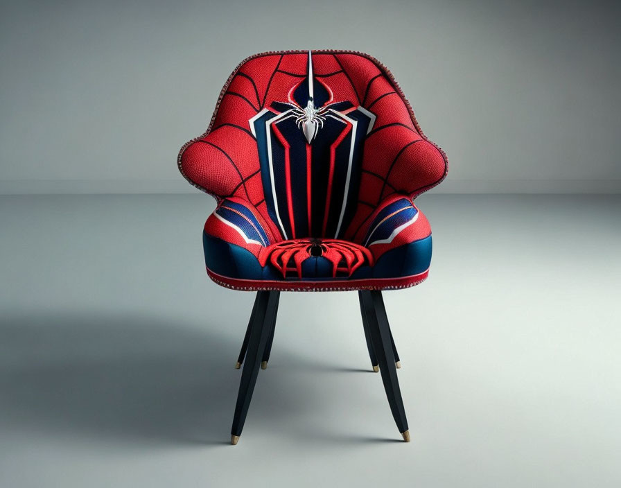 Spider-Man Themed Armchair in Red, Blue, and Black