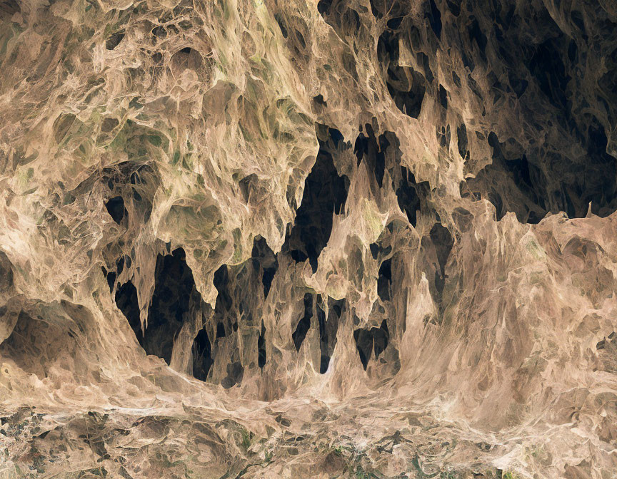 Intricate digital art: Earthy tones, cave-like network