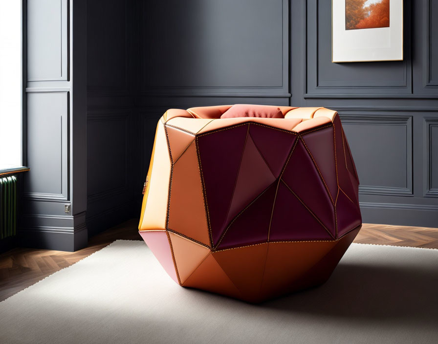 An armchair in the shape of a dodecahedron