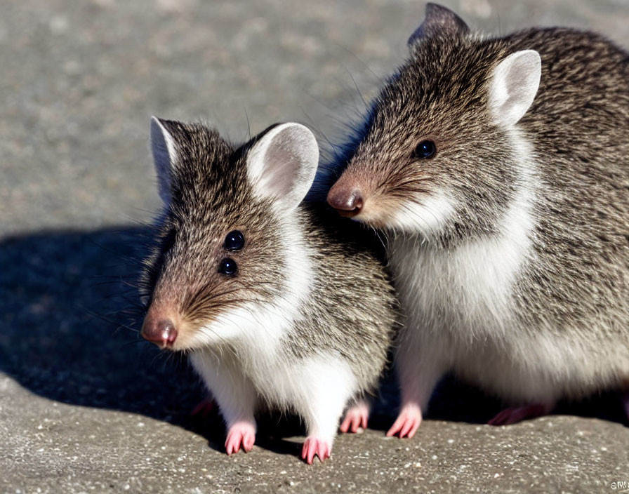 Two Eastern quolls showcasing distinctive white-spotted coats and bright eyes